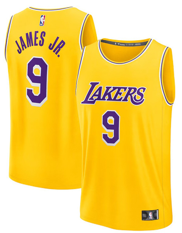 Los Angeles Lakers Nike Icon Swingman Jersey NBA 2024 Draft Pick - Gold - Bronny James Jr. - Unisex